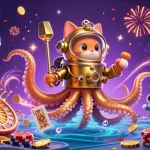 Experience excitement with EX88's thrilling gameplay featuring a colossal kraken and diving cat