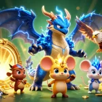 Engage in thrilling gameplay at sv888 with a powerful dragon and treasures in a vibrant casino scene.