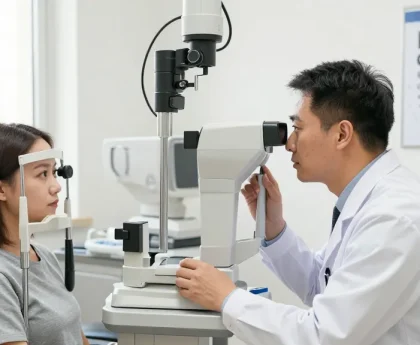 Comprehensive eye examination at SNU Eye Clinic focusing on Коррекция зрения with advanced equipment and patient-centered care.
