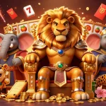Experience thrilling gameplay with qs88, featuring a majestic lion king in a casino scene brimming with excitement.