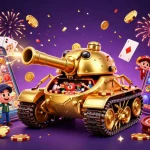 Engage with the best online casino fast payout, featuring a dynamic golden beetle tank casino scene.