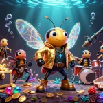 Experience excitement with non gamstop casinos uk featuring a vibrant 3D illustration of an energetic rock star scene.
