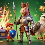 Engage in thrilling gameplay with mm88b's spectacular slot machine jackpot illustration.