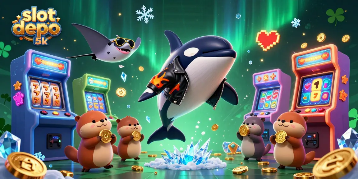 Experience thrilling wins at slot depo 5k with animated sea creatures surrounded by vibrant casino elements.