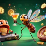 Engage with trực tiếp bóng đá hôm nay, showcasing vibrant crypto elements in a lively casino-themed illustration.