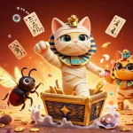 Socolives offers an exciting gaming experience with a vibrant 3D illustration of an Egyptian mummy cat and treasures in a casino.
