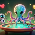 Engage with Ga179's thrilling poker action featuring an alien octopus in an exciting casino scene.