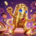 Experience thrilling wins at net88 with a dazzling digital casino scene featuring gold, gems, and games.