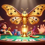 Engage in thrilling gameplay at vin777link with vibrant casino scenes illustrated by a majestic atlas moth.