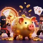 Experience the thrill of lucky88 as vibrant characters engage in a lively casino scene full of excitement.