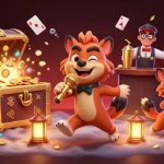 Dynamic scene of hyenas at a casino club promoting nhacaiuytinne for exciting gaming experiences.