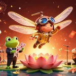Engage with net88's vibrant casino scene featuring a dragonfly pilot, frog croupier, and jazz musicians.