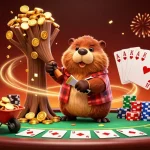 Engage with BL555 as cartoon characters celebrate a jackpot, showcasing thrilling casino elements.