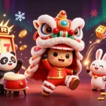 Experience thrilling wins at dabet with lively characters celebrating a jackpot explosion in the casino.