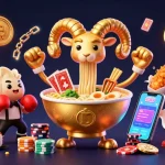 Play with 11M in an epic casino scene featuring a golden ramen bowl and dynamic crypto elements.