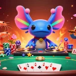 Dive into action with sun-win as a vibrant axolotl DJ spins at a lively poker table.