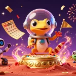 Claim your fortune with 11WIN, where a Martian gecko discovers casino treasures in a dynamic gaming scene.