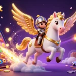 Experience sbobet's vibrant winning games with a majestic winged horse and dynamic casino elements.