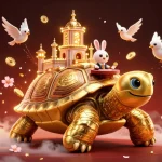 Experience thrilling gaming at uy88 with a vibrant 3D casino scene featuring golden tortoise and rabbit dealer.