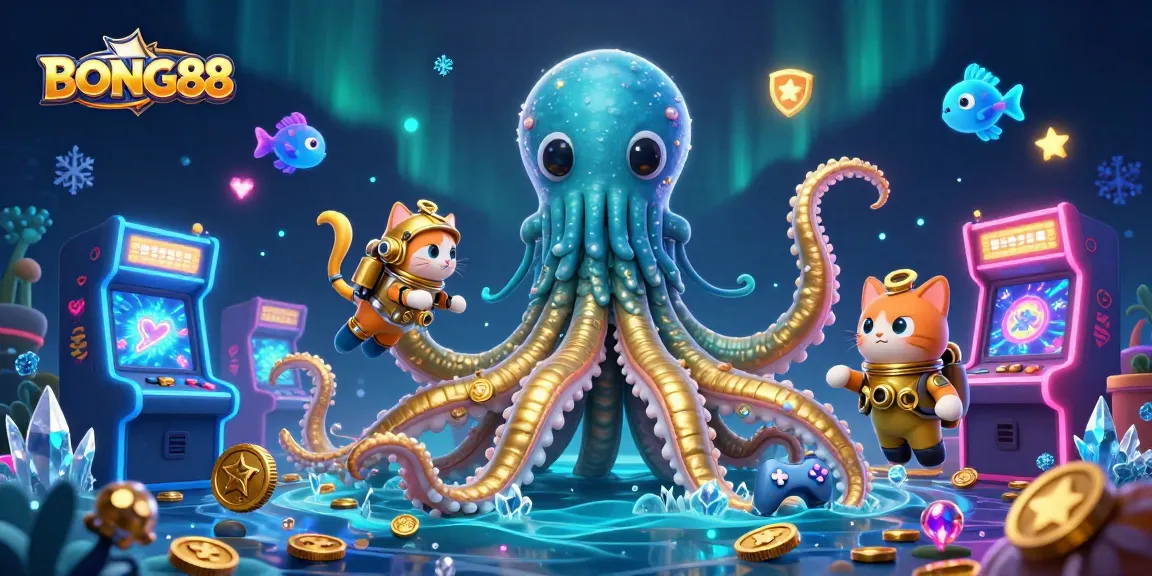 A colossal kraken introduces BONG88's exciting gaming adventure with an immersive underwater casino world.