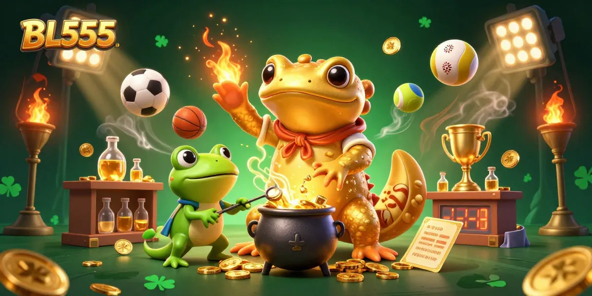 Engage with BL555's thrilling gaming experience featuring iconic elements in a vibrant casino scene.