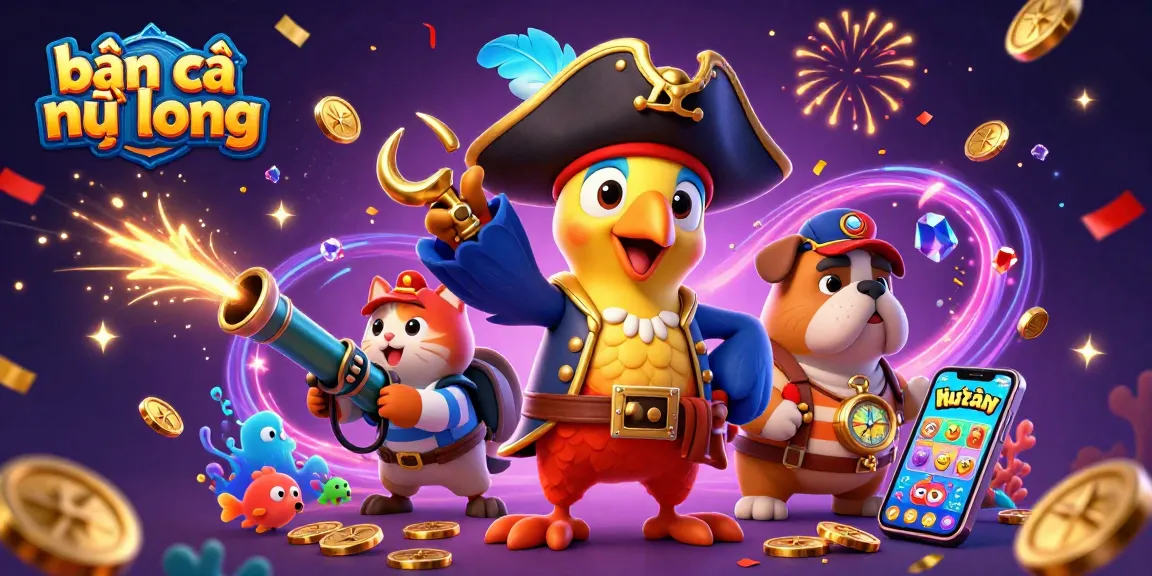 bắn cá ngũ long game celebrates fishing excitement with dynamic pirate characters and winning elements.