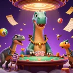 Engage with DA88 as a colossal brontosaurus interacts with a clever raptor in a vibrant casino