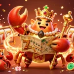 Engage with luck at tr88 featuring a golden crab emperor amidst slot reels and festive symbols.