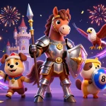 Engage with exciting casino games at ww88, featuring dynamic 3D characters and vibrant lottery elements.