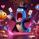 Bong88 showcases a vibrant 3D illustration with a bioluminescent eel performing card tricks, set in a magical casino atmosphere.