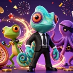 Engage in the run fast game featuring a 3D cartoon agent chameleon, gadget gecko, and octopus.
