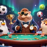 Experience exciting game strategies at sky88's underwater poker table with a witty walrus and unique players.