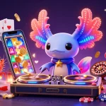 Experience the exciting slot features and vibrant action at go9951 with neon characters celebrating wins.