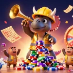 Open88 features an exciting lottery scene with vibrant characters and engaging game elements.