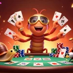 Engage with FIVE88's thrilling casino scene featuring a dynamic cartoon dealer and high-stakes poker action.