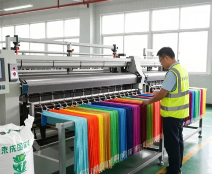 Jiefa Lignosulfonate enhancing dye dispersion in vibrant textile operations.