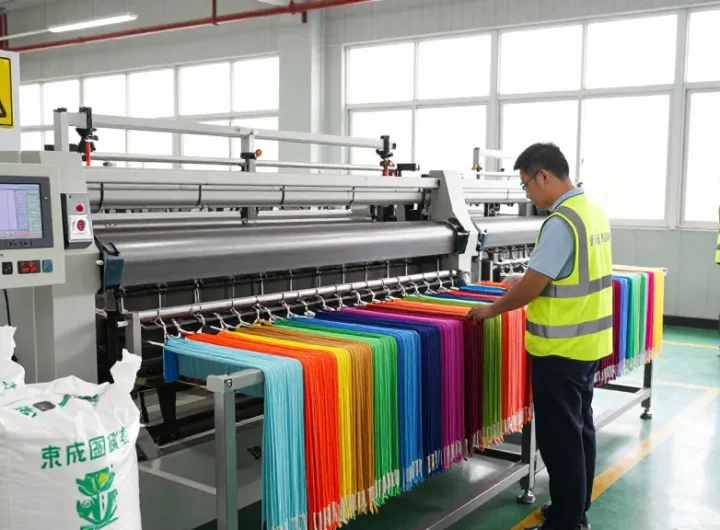 Jiefa Lignosulfonate enhancing dye dispersion in vibrant textile operations.