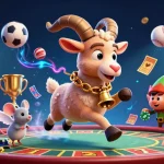 Engage with the festive casino scene at ww-23win featuring Krampus, angel mouse, and elf gremlins in action.