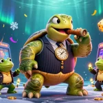Experience the thrill of FIVE88 with a lively casino scene featuring unique gambling characters.