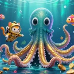 Engage with the thrilling 33win experience featuring a kraken and diving cat in an underwater casino adventure.
