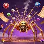 Catching dice in a web, the steampunk spider illustrates the excitement of trang chủ Vmax online gaming.
