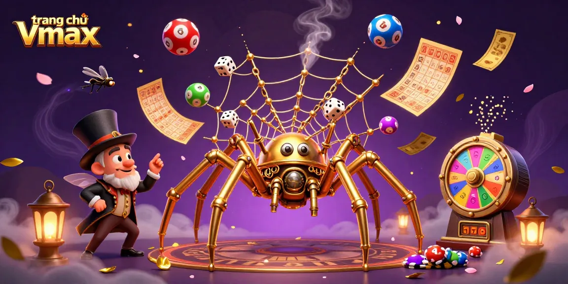 Catching dice in a web, the steampunk spider illustrates the excitement of trang chủ Vmax online gaming.