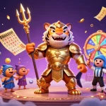 Win big at Jun88 with a vibrant underwater casino featuring a golden tiger shark and thrilling lottery games!
