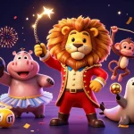 Experience thrilling gameplay on luongsontv with vibrant lottery balls and engaging circus characters.