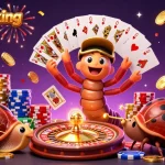 Experience thrilling wins at casinoranking with a vibrant casino scene featuring a unique millipede dealer.