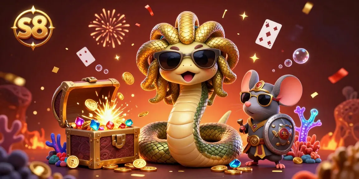 Experience excitement with s8 through this vibrant 3D casino illustration showcasing playful gaming elements.