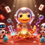 Education strategies for winning at casinos illustrated with a Martian gecko in a golden casino.