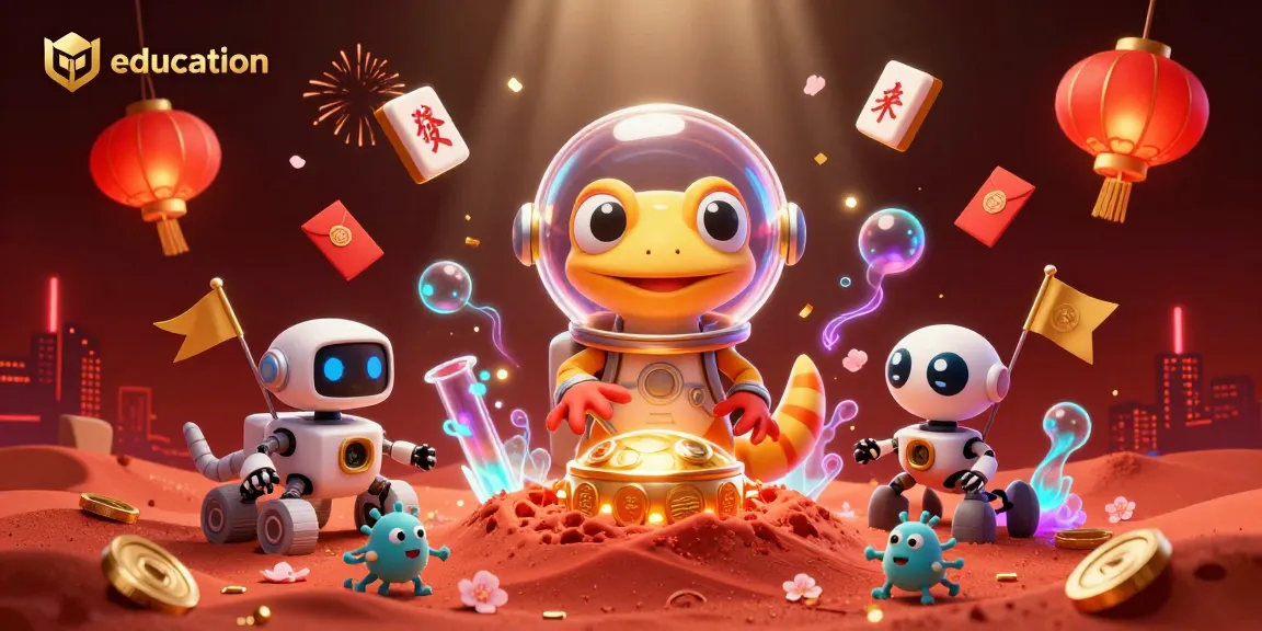 Education strategies for winning at casinos illustrated with a Martian gecko in a golden casino.