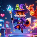 Engage with QS88's vibrant casino experience featuring interactive elements and mystical characters.