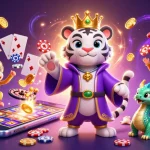 Experience thrilling gameplay at pg88 with a captivating tiger and juggling monkey illustration.